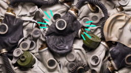 pile of gas masks