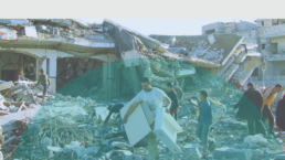 Palestinian residents take belongings from destroyed homes