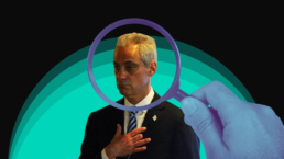 rahm emanuel under a magnifying glass due to FOIA request