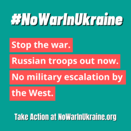 Stop the war. Russian troops out now. No military escalation by the West.