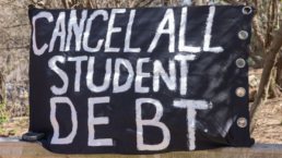 banner that says Cancel student debt