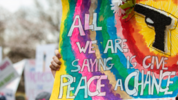sign that says all we are saying is give peace a chance