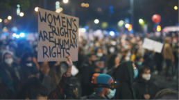 sign that says womens rights are human rights