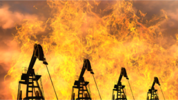 oil rigs and fire