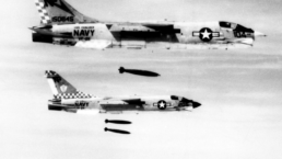 us navy planes drop bombs on north Vietnam