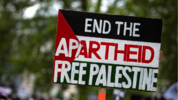 sign that reads end the apartheid free Palestine