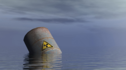 radioactive barrel in ocean