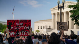 Pro-abortion protestors rally at the Supreme Court