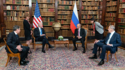 President Joe Biden and Russian President Vladimir Putin at a meeting