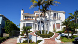 mansion in an upmarket residential neighborhood of Los Angeles. Pacific Palisades, CA.