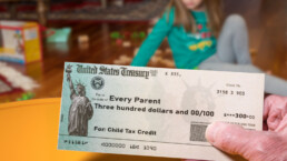 US Treasury illustrative check for child tax credit for a small girl to illustrate American Rescue Plan Act of 2021 payments