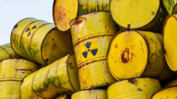 Radioactive waste barrels show signs of rust
