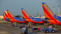Southwest Airlines Boeing 737 airplanes prepare for takeoff and arrive at Chicago Midway International Airport, August 11, 2018.