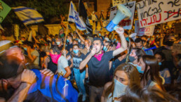 Thousands of demonstrators gathered in front of the official residence of Israeli Prime Minister Benjamin Netanyahu.