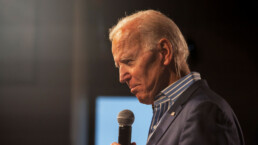 Presidential candidate and former Vice President Joe Biden (D - Delaware) makes a speech at a campaign stop at the River Center in Des Moines, Iowa.