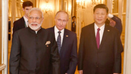 The Prime Minister, Shri Narendra Modi with the President of Russian Federation, Mr. Vladimir Putin and the President of the People's Republic of China, Mr. Xi Jinping, in Goa,India