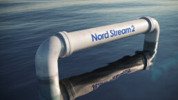 Nord stream 2 pipeline in the Baltic Sea. Russia to Germany natural gas pipeline