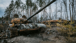 Irpin, Bucha, Dmitrivka. Atrocities of the russian army in the suburbs of Kyiv. russian T-72 tank knocked out by the Ukrainian army. War of russia against Ukraine.