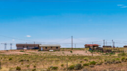 houses of the Navajo along the highway in Arizona. The modern life of Native Americans