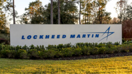 Lockheed Martin sign in Orlando, Florida, USA; Lockheed Martin is an American global aerospace, defense, security, and advanced technologies company.