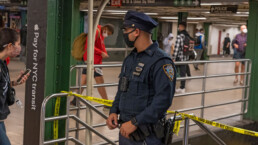 NYPD secures crime scene at Union Square subway station