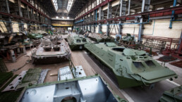Workshop of the Kiev tank repair factory in Kiev, Ukraine.