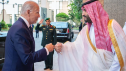 Joe Biden fist bumps with Mohammed bin Salman