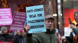 Pro-Palestinian and Zionists protesters demonstrate in downtown Washington against a visit to the U.S. by Israeli Finance Minister Bezalel Smotrich.