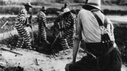 Convict chain gang and prison guard in Oglethorpe County, Georgia, May 1941.