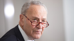 Senate Majority Leader Senator Chuck Schumer (D-NY) calls to subpoena Barr and Sessions on June 13, 2021 in New York City.