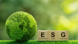 ESG concept of environmental, social and governance.words ESG on a woodblock It is an idea for sustainable organizational development. ​account the environment, society and corporate governance
