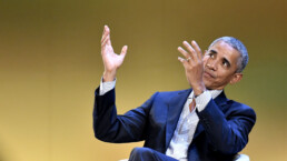 former 44th USA president Barack Obama speacks at the international food meeting 