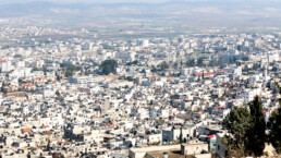 Panorama of Jenin in Palestine, West Bank.