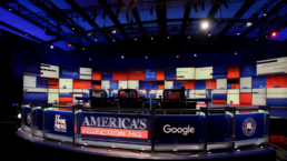 Stage at the final Republican Party debate, hosted by Fox News