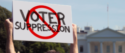 no voter suppression sign