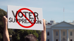 no voter suppression sign