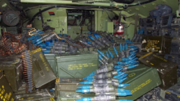 depleted uranium rounds sit warehoused in a bunker