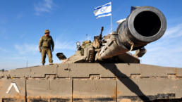 Israeli soldier on Merkava Tank Mark IV in Gaza Strip