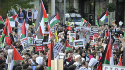 free Palestine protestors in Manchester, UK