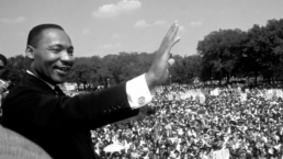 martin luther king jr addresses a giantic crowd