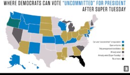 where democrts can vote uncommitted after super tuesday, map