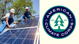 American climate corps logo and solar install