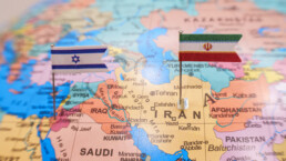 israel and iran on map of middle east