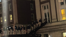 police officers enter Columbia University