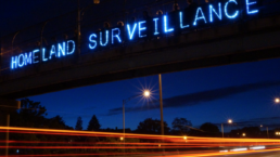 homeland surveilance lights on bridge