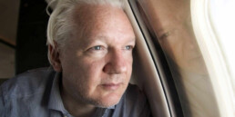photo: Assange on his flight to freedom from London. WikiLeaks via X.