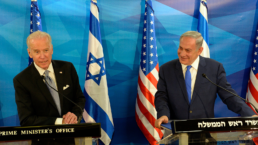 biden and netanyahu speak at podiums next to each other