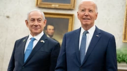 U.S. President Joe Biden meets with Israeli Prime Minister Benjamin Netanyahu in the Oval Office at the White House on July 25, 2024 in Washington, DC.