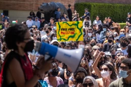 Thousands,Pro-palestinian,Protesters,Gather,At,An,Encampment,At,The,University