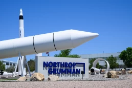 Northrop Grumman business sign at Rocket Park